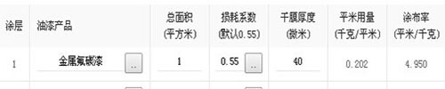 金属氟碳漆每平米用量